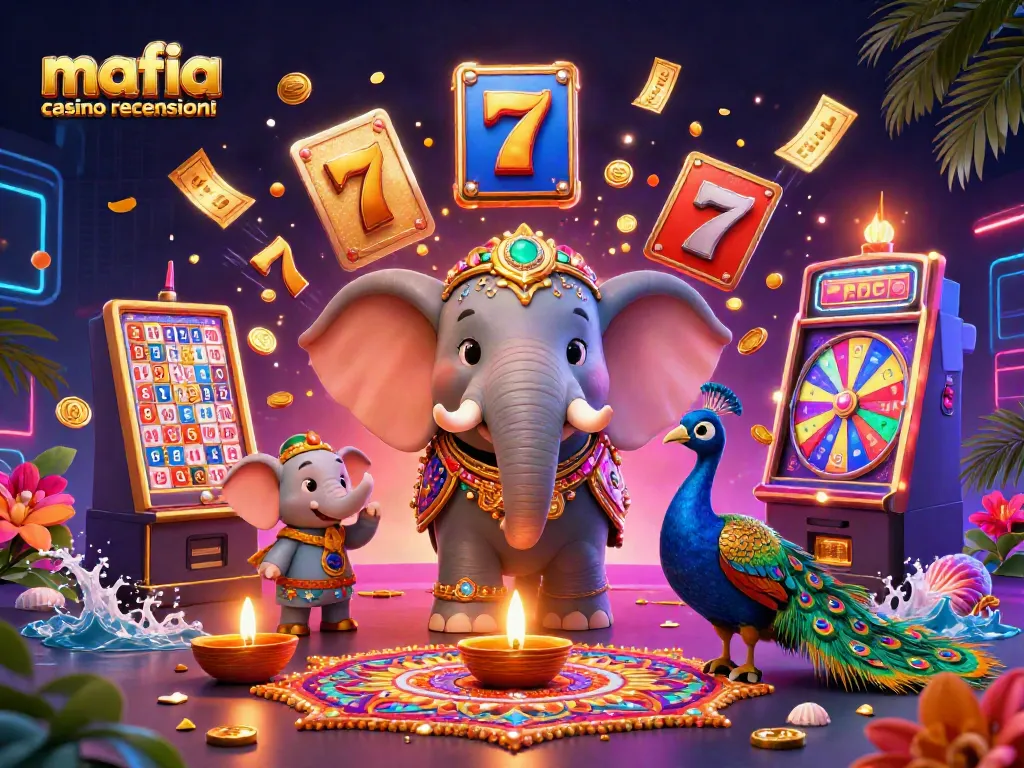 Engage in mafia casino recensioni with vibrant slots and jackpots in a dynamic 3D illustration.