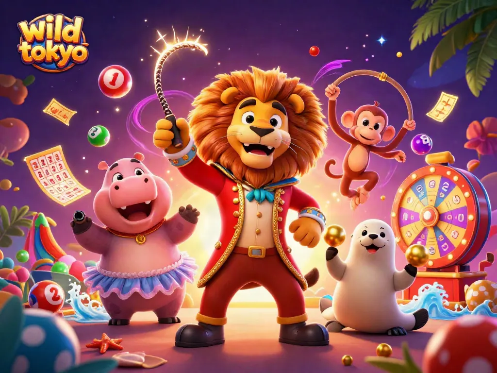 Experience wild tokyo's thrilling gambling with a dazzling 3D casino scene filled with vibrant characters and casino elements.