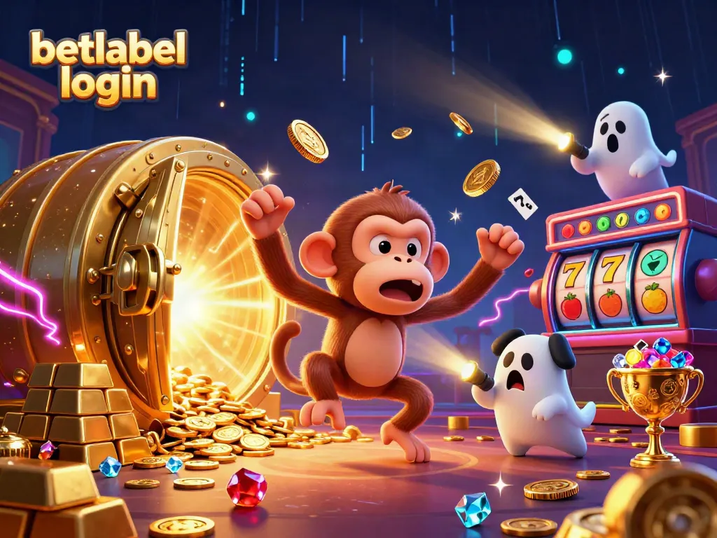 Track exciting wins with betlabel login in a lively haunted casino adventure illustration.