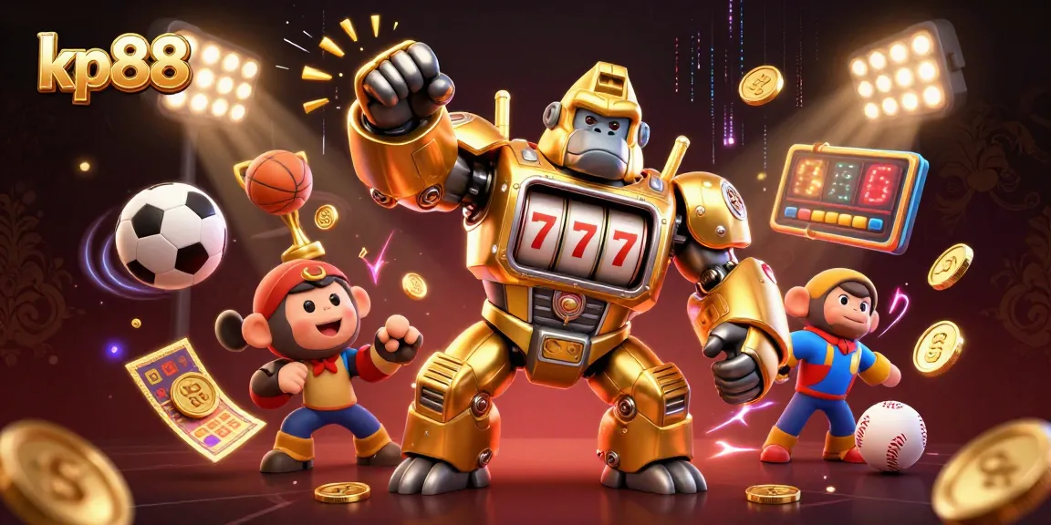 Betting strategies come alive at kp88 with dynamic gaming elements, showcasing a transformative gorilla mech.