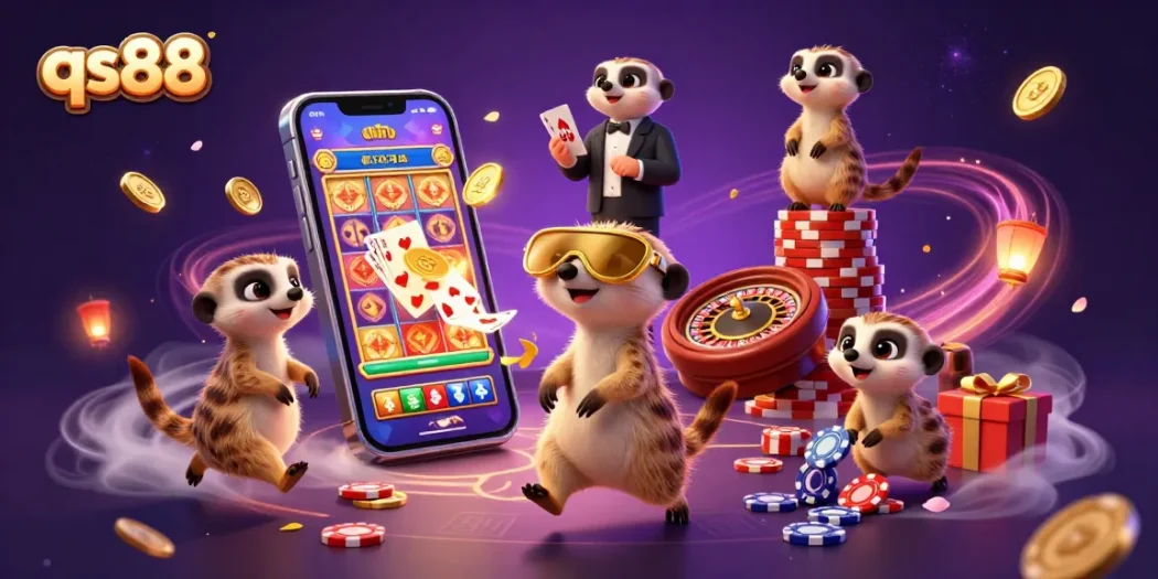 Experience thrilling gameplay at qs88 with colorful slot games and engaging meerkat characters.